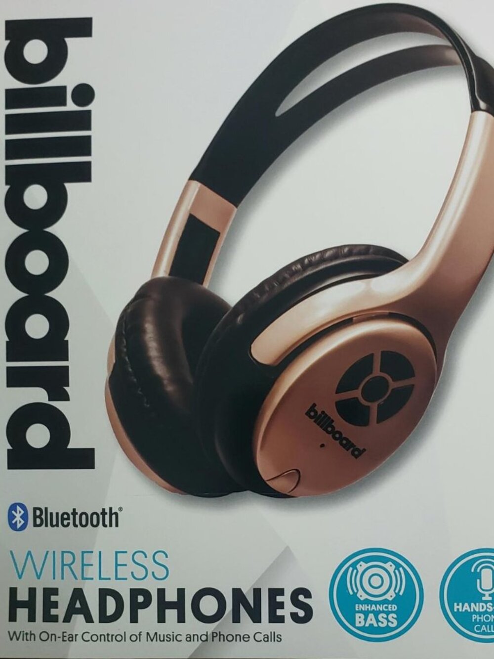 BILLBOARD BLUETOOTH WIRELESS HEADPHONES ENHANCED BASS HANDS FREE PHONE CALLS
